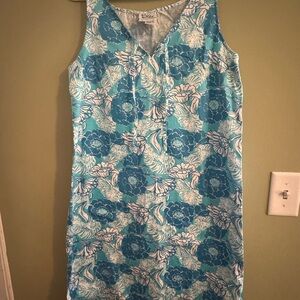 Lilly Pulitzer Blue Sleeveless V-Neck Sheath Mini Dress vintage